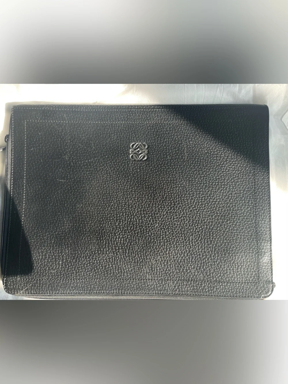 Loewe Anagram Leather Document Case/Laptop Case Grained Calfskin unisex